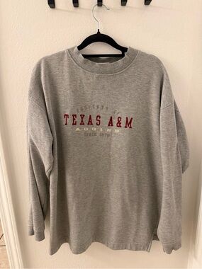 Texas A&M Grey Crewneck Sweatshirt with Maroon Logo